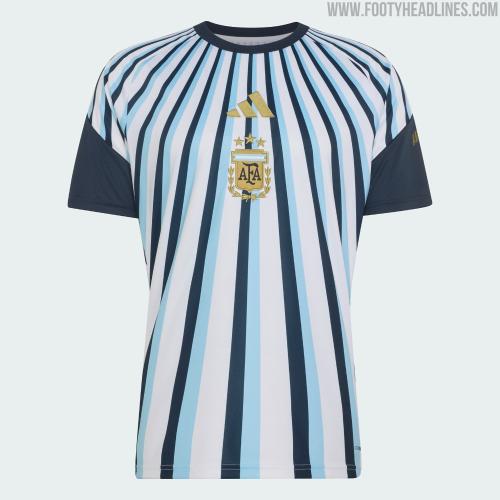 Camiseta Argentina Efecto Bordado Pre Match Adulto