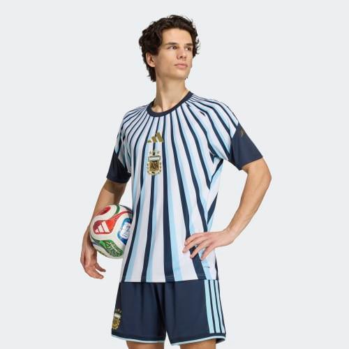 Camiseta Argentina Efecto Bordado Pre Match Adulto
