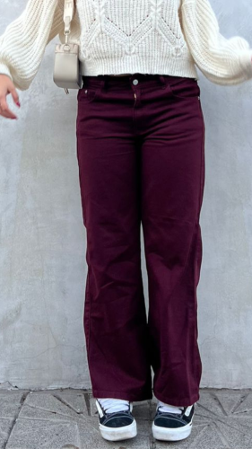 Wide Leg Bordo Gabardina Art 151