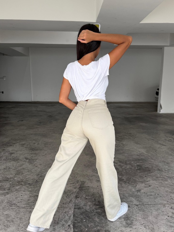 Wide Leg Rígido Beige - Imagen 2