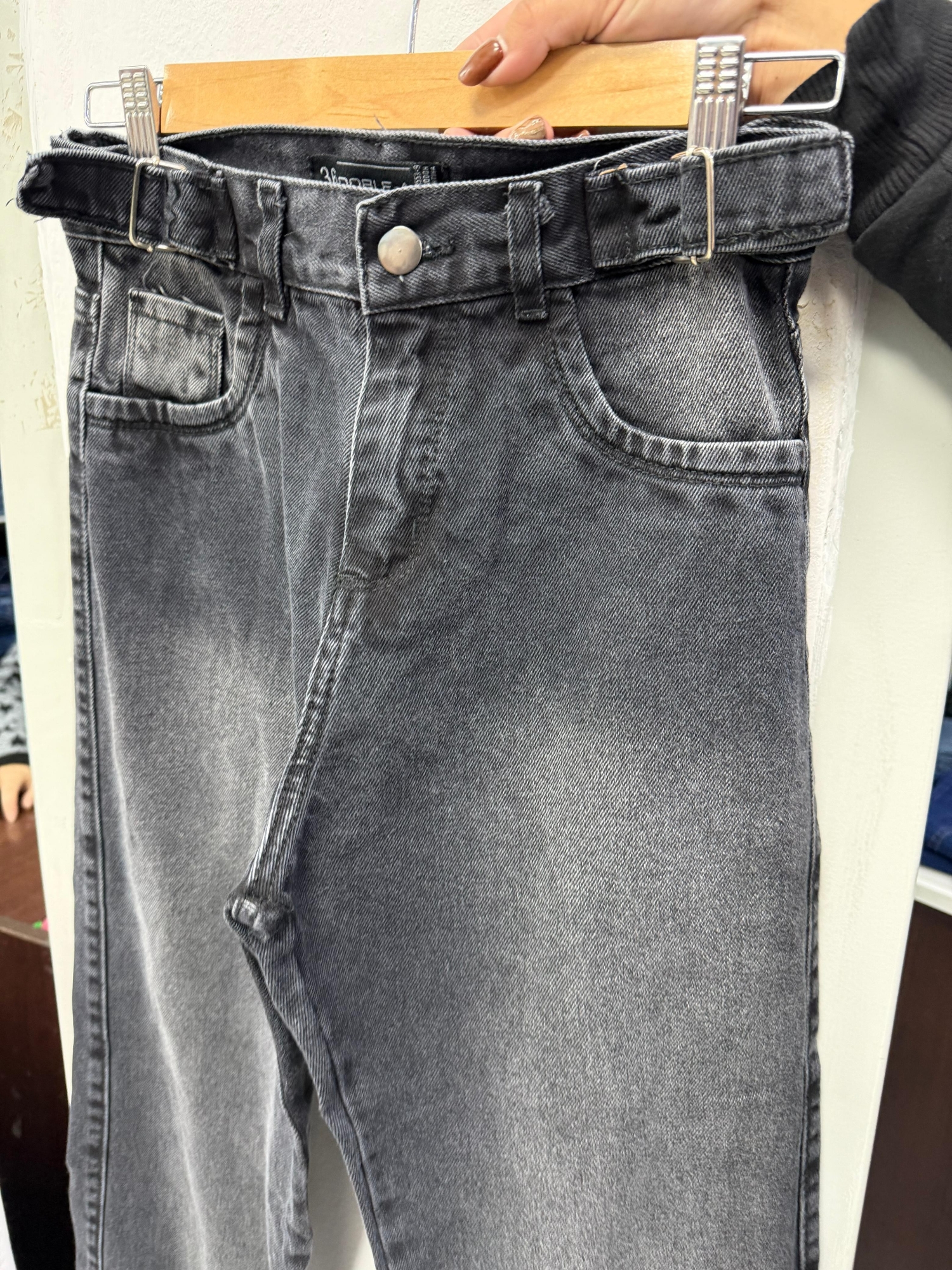 Wide Leg Gris Localizado, con Reguladores, Talles Reales - Imagen 2