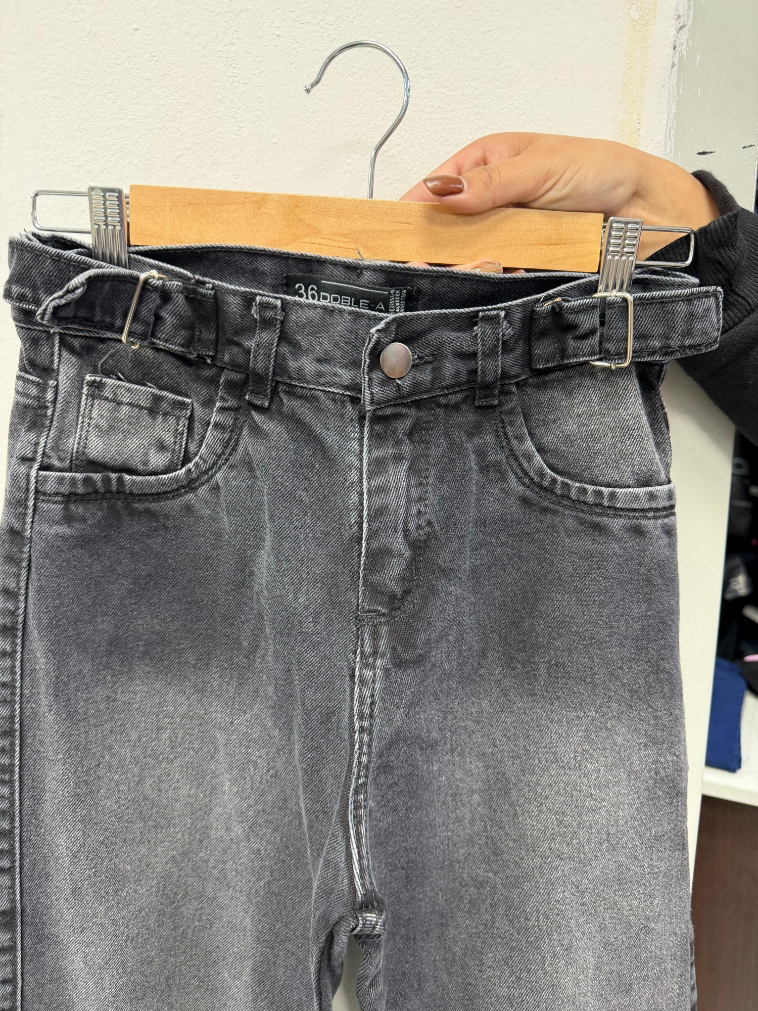 Wide Leg Gris Localizado, con Reguladores, Talles Reales - Imagen 3