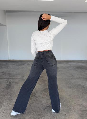 Wide Leg Gris Oscuro