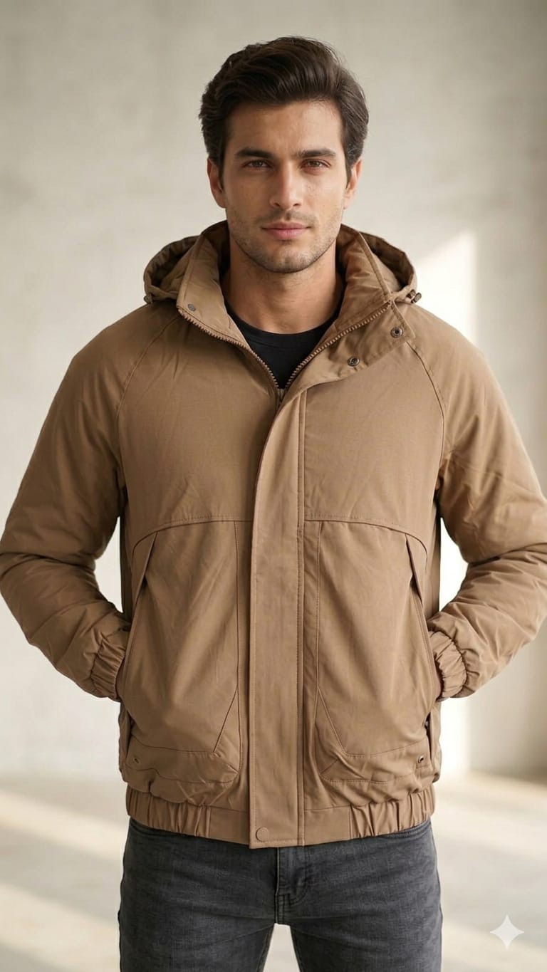 Campera de Gabardina con Piel - Imagen 2