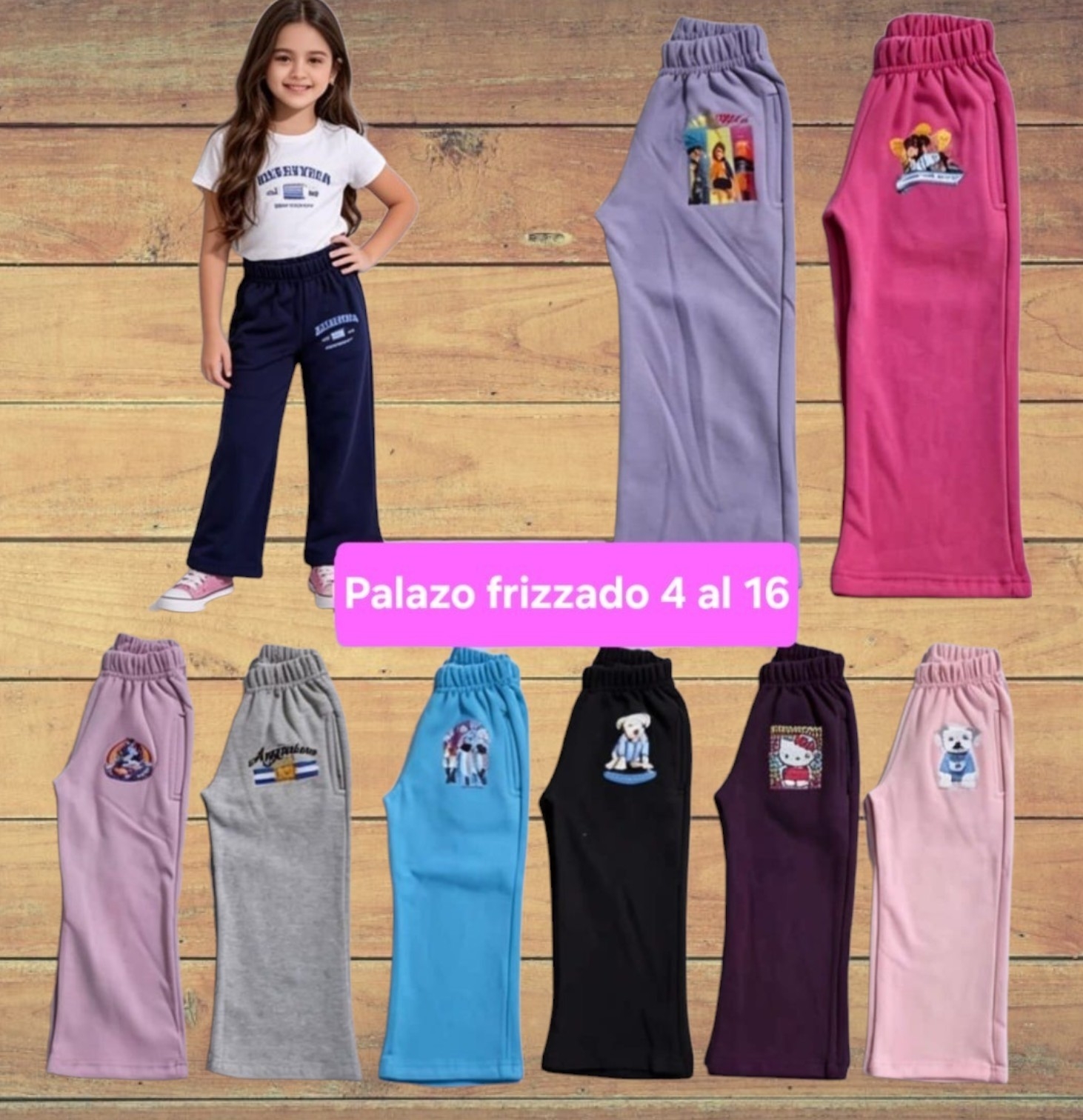 Palazo Frizzado Estampado Nena con Bolsillos - Imagen 1