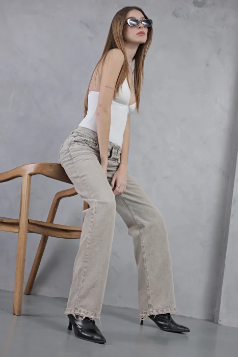 Wide Leg Beige Tiro bajo (art.grecia)