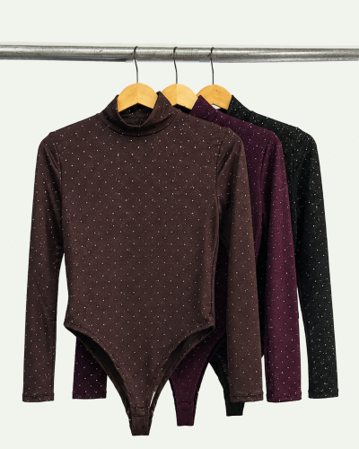 Body Media Polera Microfibra con Strass Mangas Largas