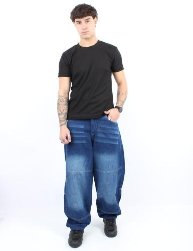 Baggy con Bordado Azul Localizado