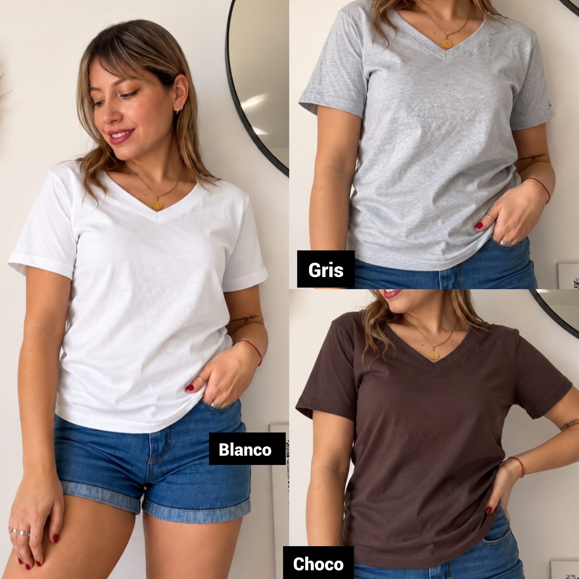 Remera V Algodon Peinado - Imagen 2