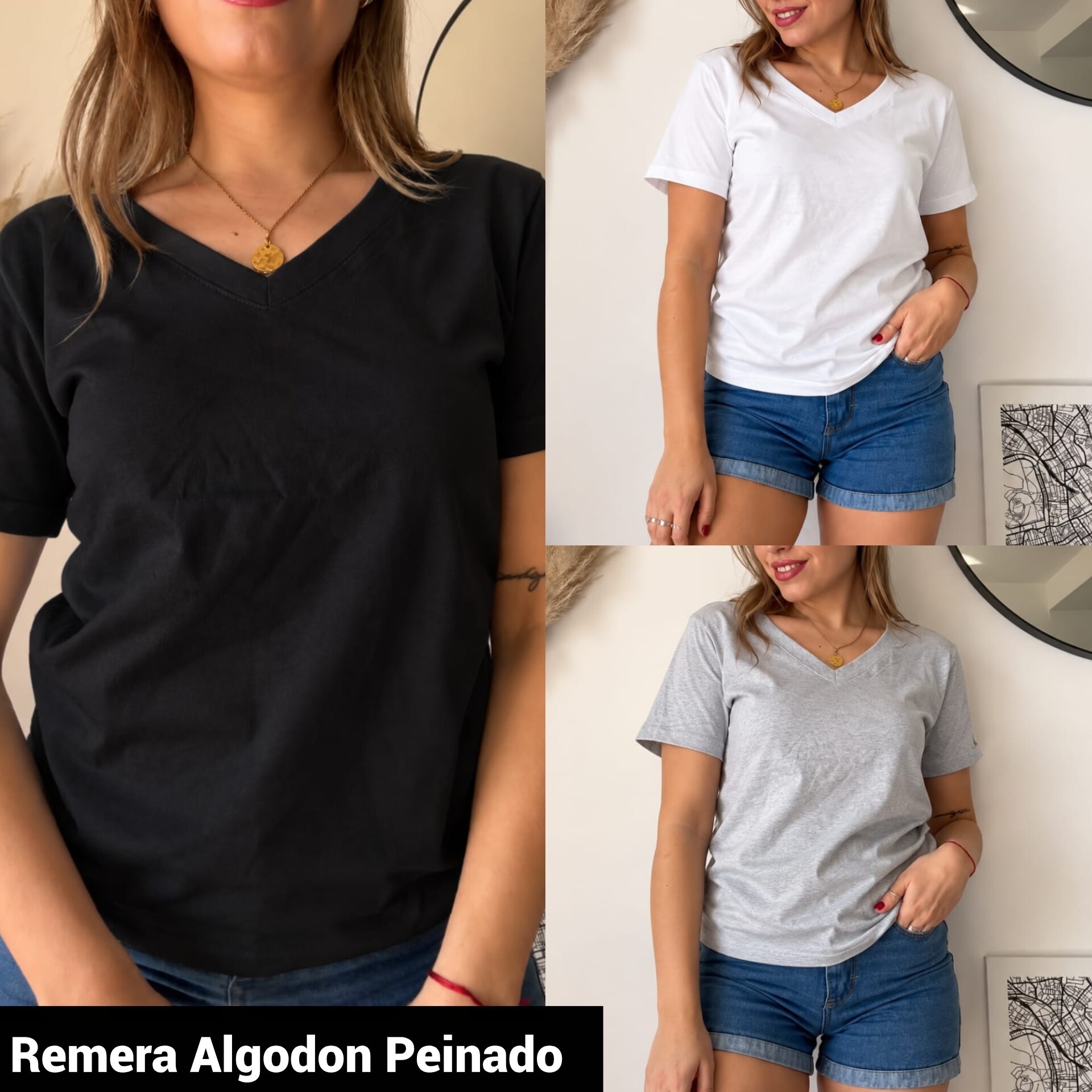 Remera V Algodon Peinado - Imagen 3