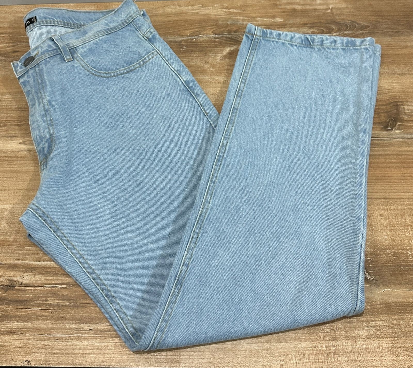 Pantalón Mom Liso Celeste - Imagen 1