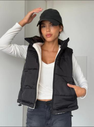 Chaleco Puffer con Corderito