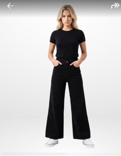 Art 1104 Pantalon Negro Rigido Wide Leg  !!!