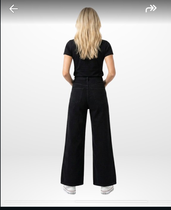 Art 1104 Pantalon Negro Rigido Wide Leg  !!! - Imagen 2
