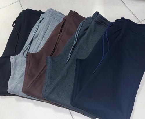 Pantalón Recto Algodón Frisado Peinado