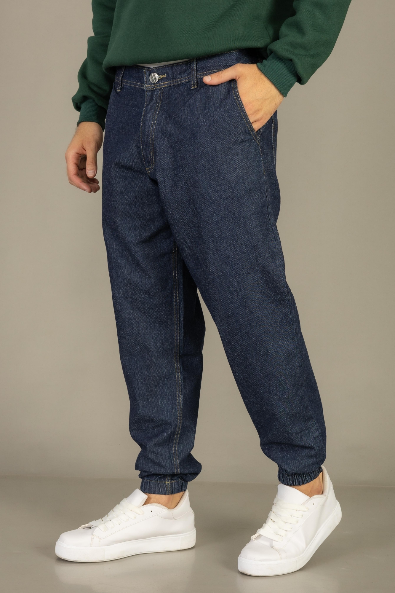 Jogger Mom Liso Azul Oscuro - Imagen 1