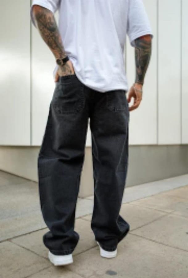 Super Baggy  Estampado con Laser White Gris Oscuro - Imagen 2