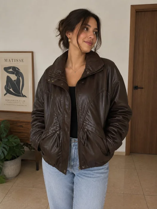 Cuero Bomber  Go con Piel