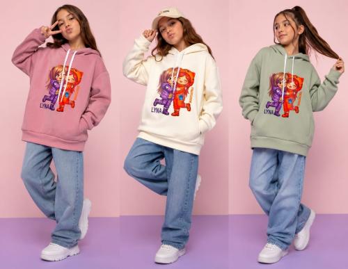 Lyna y Mandarina Buzor Oversize de Plush Bifaz
