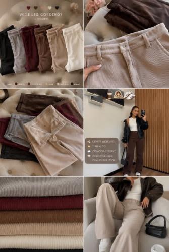 Wide Leg Corderoy con Plush