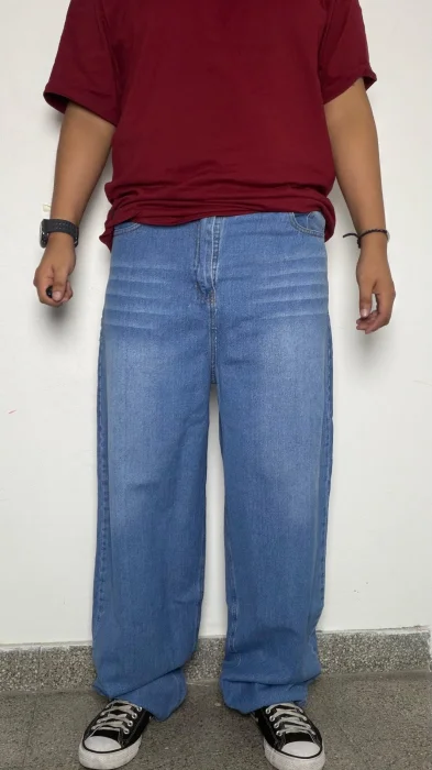 Baggy Celeste Matizado