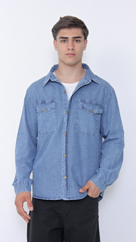 Camisa Oversize Celeste