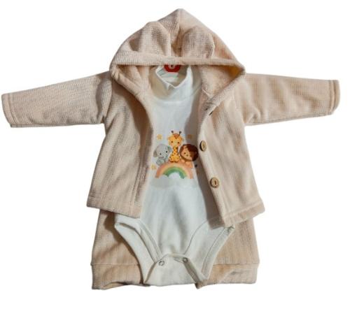 Conjunto Plush C/piel 3 Piezas