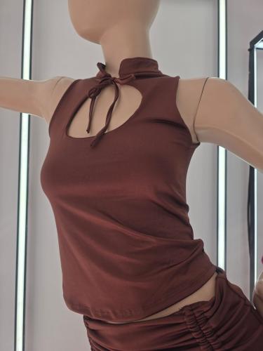 Musculosa Cuello Mao y Abertura