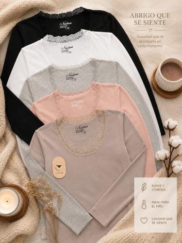 Camiseta Nastase Algodón y Lycra con Puntilla