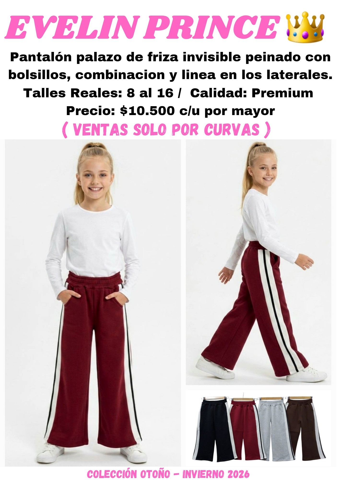 Pantalon Palazo con 1 Linea - Imagen 1