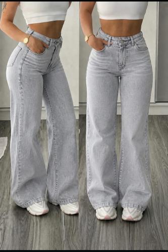 Wide Leg Gris Claro