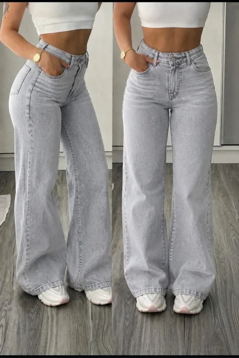 Wide Leg Gris Claro
