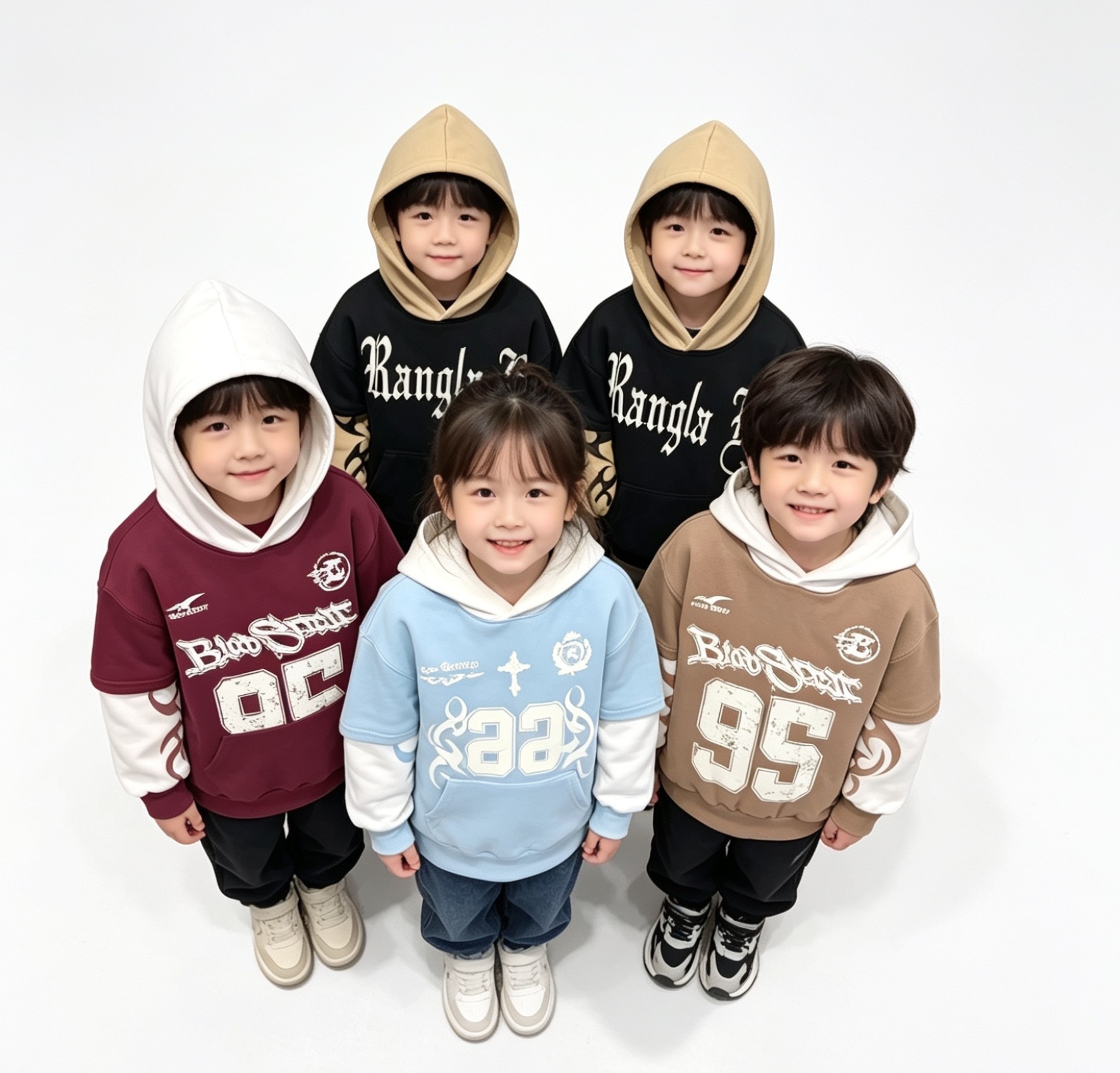 Buzos Capucha Niños Manga Combinados - Imagen 2