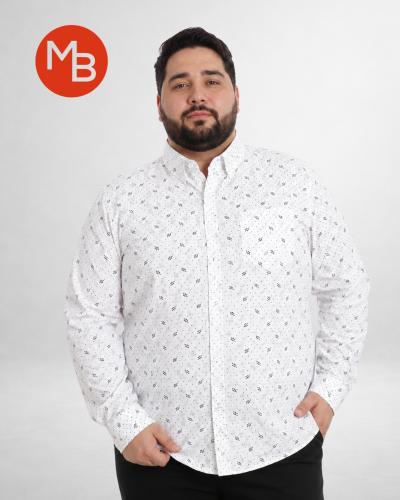 Camisa Clasica a Pintitas Talle Especial