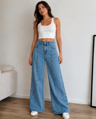 Wide Leg con Recorte