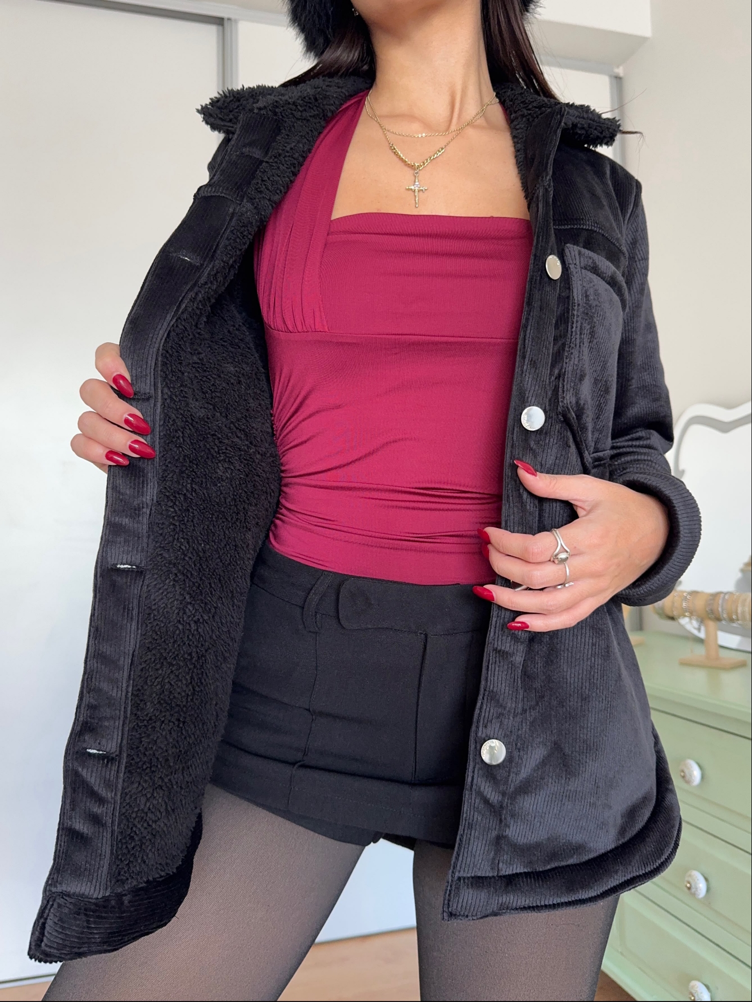 Camisaco Corderoy con Piel - Imagen 3