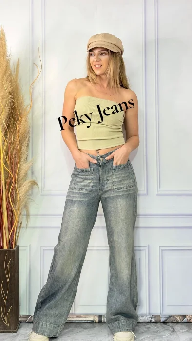 Jaeans Wide Leg Bota Pie Boteado Ancho