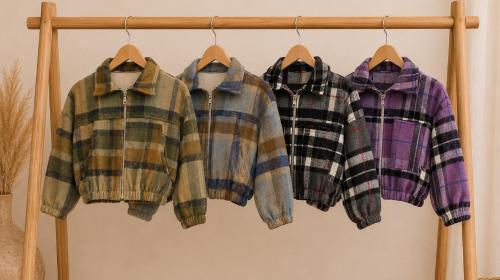 Campera Bombers Paño con Corderito