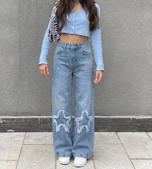 Wide Leg- Strass Estrellas
