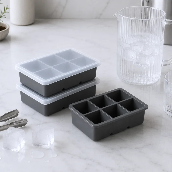 Cubetera Xl de Silicona Gris con Tapa - Cod: Sbk-us521
