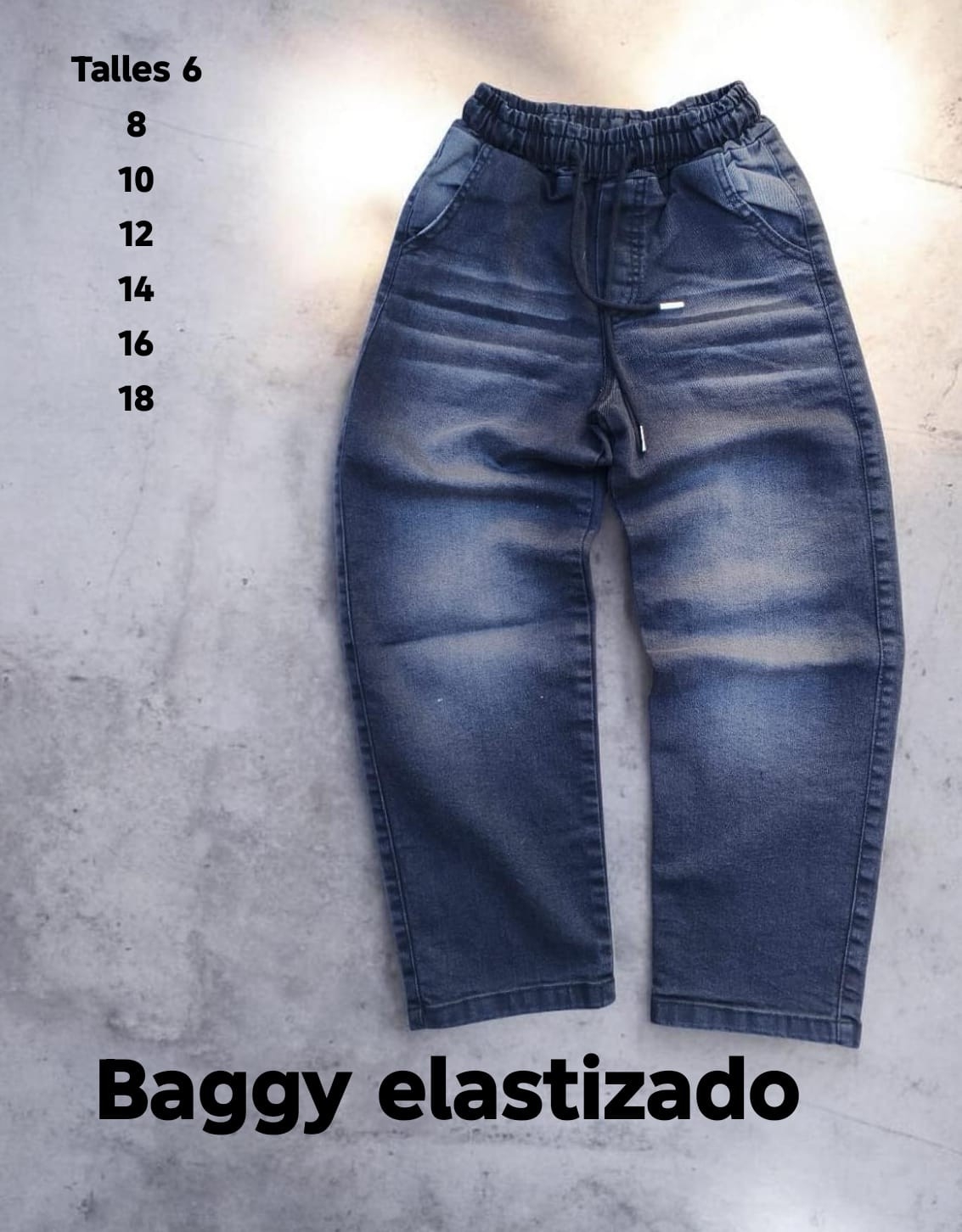 Baggy Jogger Gris  Claro y Gris Oscuro con Bigotes y Azul Arenado - Imagen 2