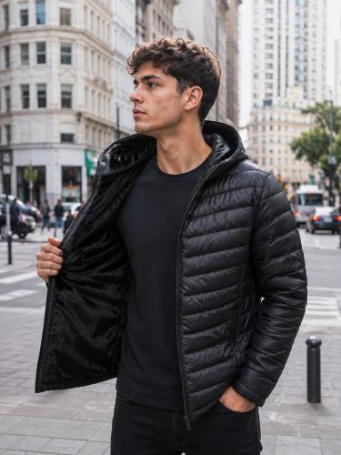 Campera Uniclo Importada con Piel y Capucha Desmontable