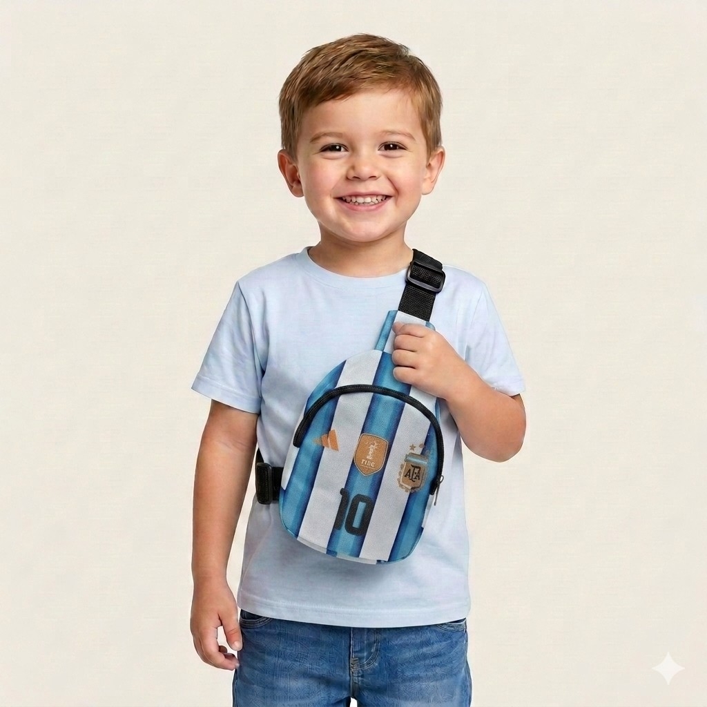 Pechera de Cordura Argentina hasta 5 Años 18×14× Prof 7 Cm Aprox, Día del Niño - Imagen 2