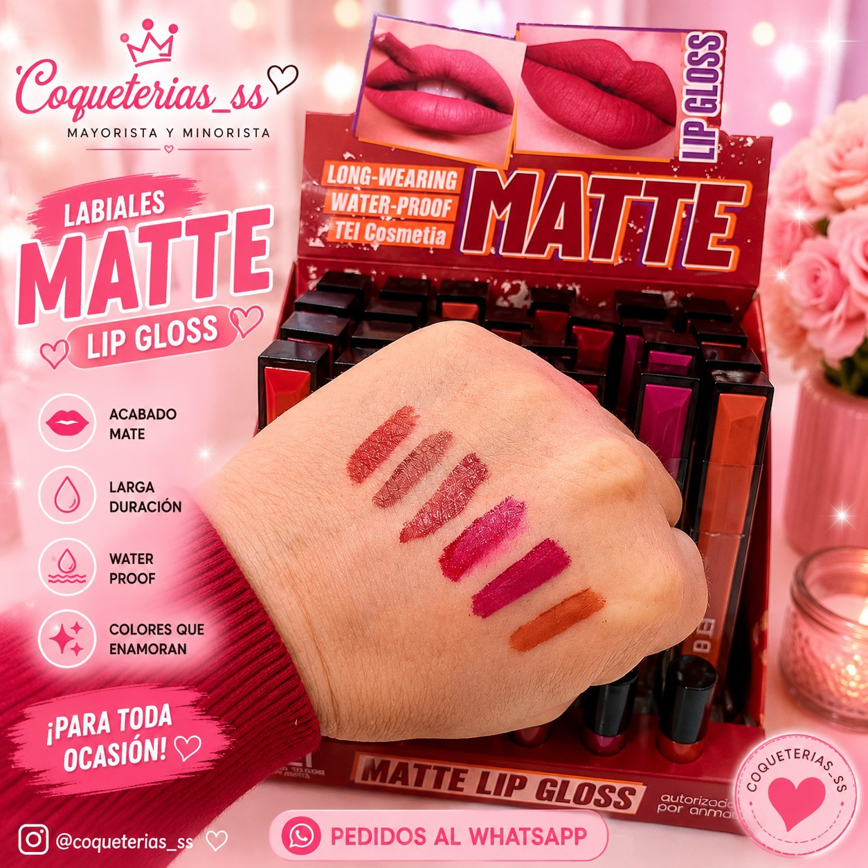 Lip Gloss Matte Waterproof Tei - Imagen 3