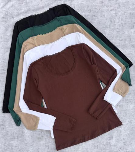 Algodon con Lycra Basica con Puntilla