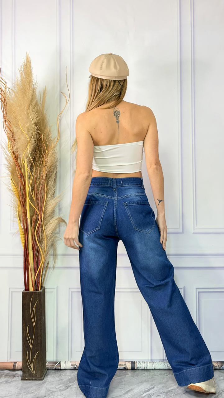 Jeans Wide Leg Bota Pie Boteado Ancho - Imagen 3