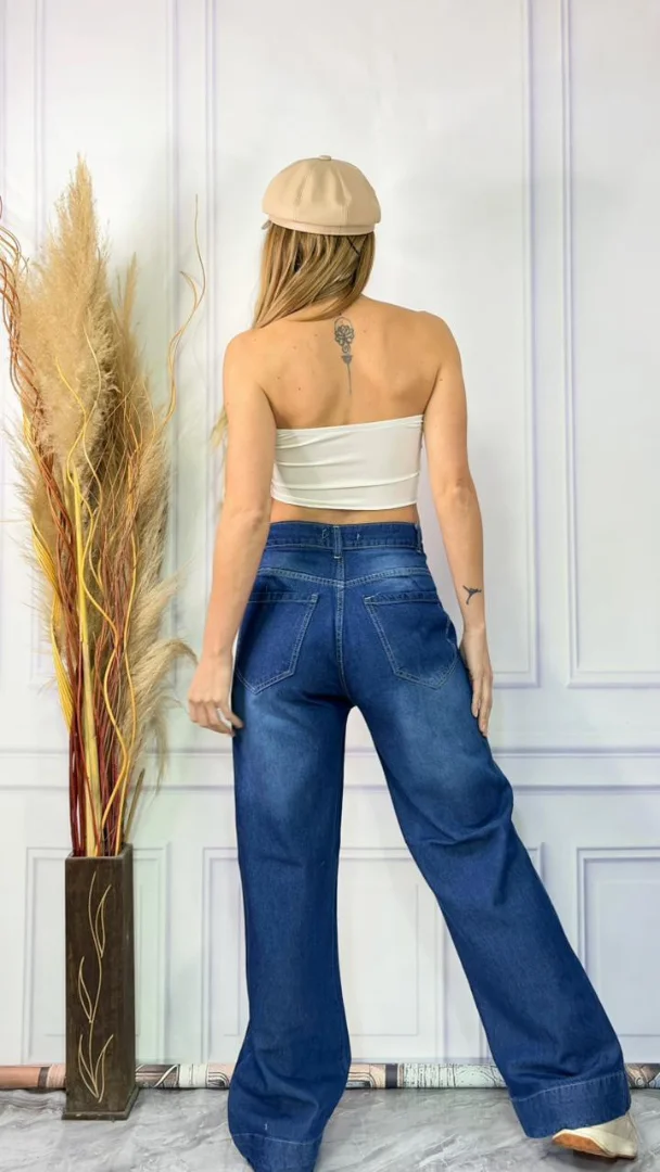 Jeans Wide Leg Bota Pie Boteado Ancho - Imagen 3