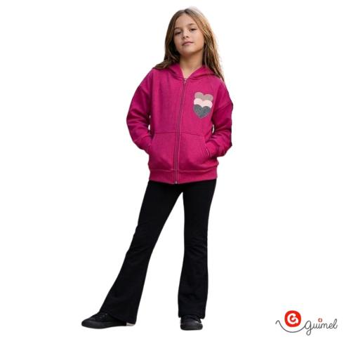 4260 Campera Nena Teen Oversize Frisada Corazones