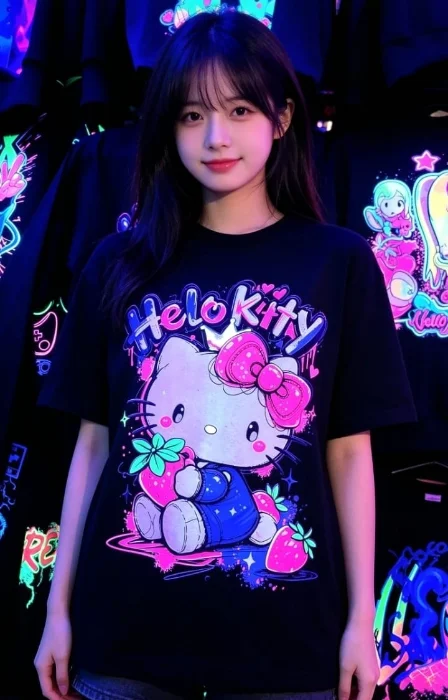 Camiseta Helo Kity Brillan en la Oscuridad