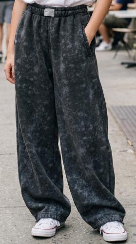 Pantalon Baggy con Piel